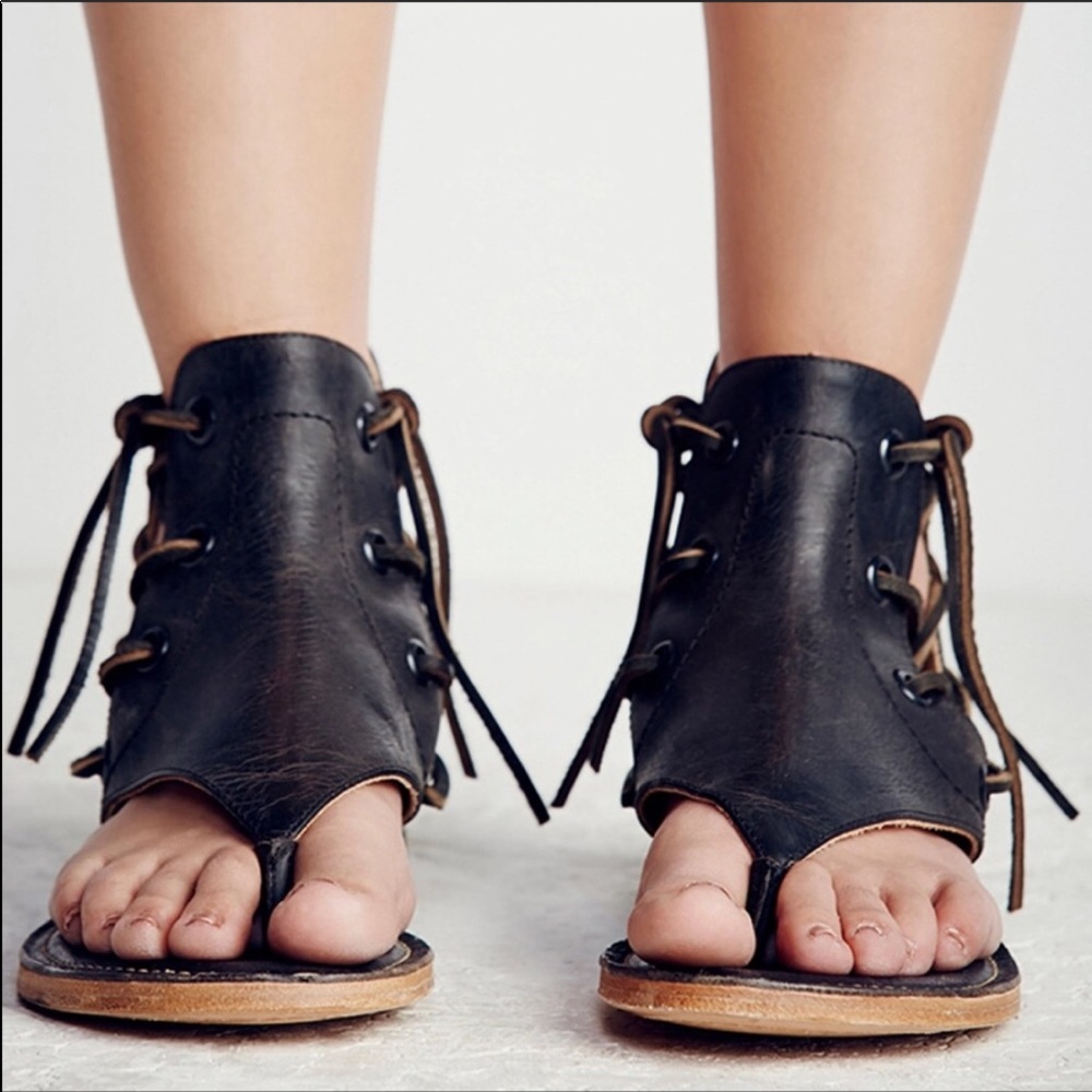 Black gladiator sandals